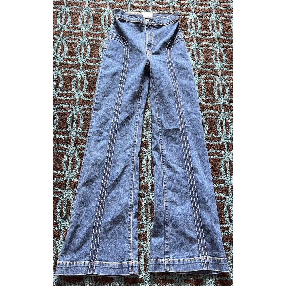 Revice Denim 27 Tall High Waisted Flare Jeans Retro Style USA MADE